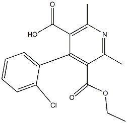2,6-Dimethyl-4-(2-chlorophenyl)pyridine-3,5-dicarboxylic acid 3-ethyl ester 结构式