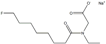 N-Ethyl-N-(8-fluorooctanoyl)glycine sodium salt 结构式