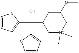 3-[Bis(2-thienyl)hydroxymethyl]-5-methoxy-1,1-dimethylpiperidinium 结构式