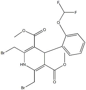 2,6-Bis(bromomethyl)-4-(2-difluoromethoxyphenyl)-1,4-dihydropyridine-3,5-dicarboxylic acid dimethyl ester 结构式
