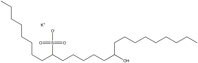 15-Hydroxytetracosane-9-sulfonic acid potassium salt 结构式