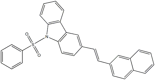 3-[2-(2-Naphthalenyl)ethenyl]-9-phenylsulfonyl-9H-carbazole 结构式