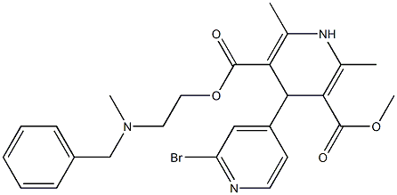 4-(2-Bromopyridin-4-yl)-1,4-dihydro-2,6-dimethylpyridine-3,5-dicarboxylic acid 3-methyl 5-[2-(N-methyl-N-benzylamino)ethyl] ester 结构式