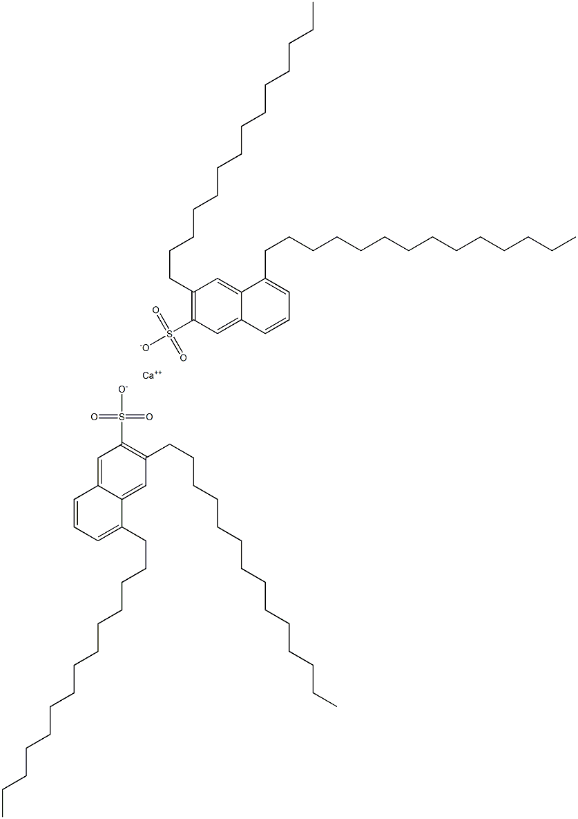 Bis(3,5-ditetradecyl-2-naphthalenesulfonic acid)calcium salt 结构式