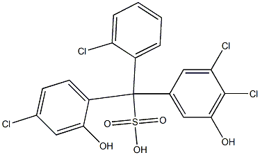 (2-Chlorophenyl)(4-chloro-2-hydroxyphenyl)(3,4-dichloro-5-hydroxyphenyl)methanesulfonic acid 结构式