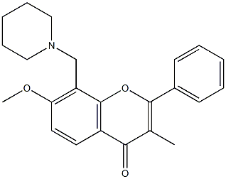 7-Methoxy-3-methyl-8-(1-piperidinylmethyl)flavone 结构式