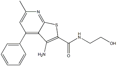 3-Amino-N-(2-hydroxyethyl)-6-methyl-4-phenylthieno[2,3-b]pyridine-2-carboxamide 结构式