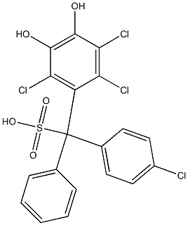 (4-Chlorophenyl)(2,3,6-trichloro-4,5-dihydroxyphenyl)phenylmethanesulfonic acid 结构式