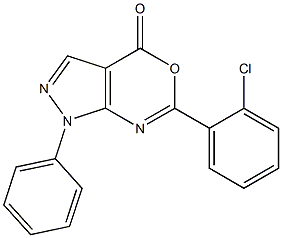 1-Phenyl-6-(2-chlorophenyl)pyrazolo[3,4-d][1,3]oxazin-4(1H)-one 结构式