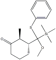 (2S,3R)-2-Methyl-3-[methoxy(phenylthio)(trimethylsilyl)methyl]cyclohexanone 结构式