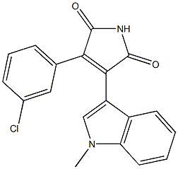 3-(1-Methyl-1H-indol-3-yl)-4-(3-chlorophenyl)-1H-pyrrole-2,5-dione 结构式
