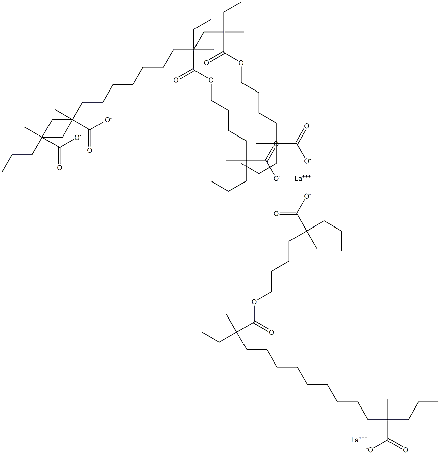 Lanthanum 2-ethyl-2-methylheptanoatebis(2-methyl-2-propylhexanoate) 结构式