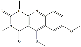 7-Methoxy-1,3-dimethyl-5-(methylthio)pyrimido[4,5-b]quinoline-2,4(1H,3H)-dione 结构式