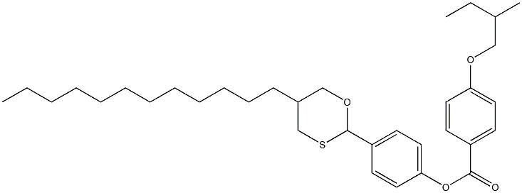 (+)-4-(2-Methylbutoxy)benzoic acid 4-(5-dodecyl-1,3-oxathian-2-yl)phenyl ester 结构式