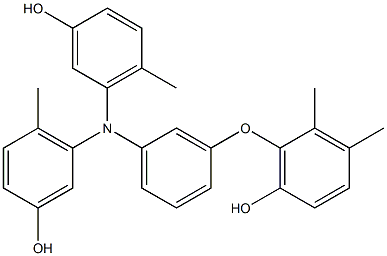 N,N-Bis(3-hydroxy-6-methylphenyl)-3-(6-hydroxy-2,3-dimethylphenoxy)benzenamine 结构式