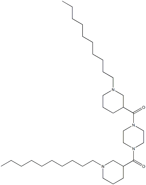 1,4-Bis[(1-decylpiperidin-3-yl)carbonyl]piperazine 结构式