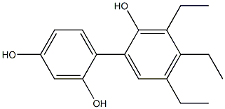 3',4',5'-Triethyl-1,1'-biphenyl-2,2',4-triol 结构式