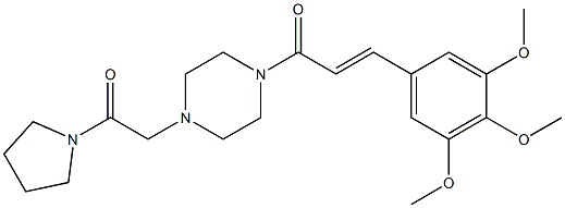 1-[(1-Pyrrolidinylcarbonyl)methyl]-4-(3,4,5-trimethoxycinnamoyl)piperazine 结构式