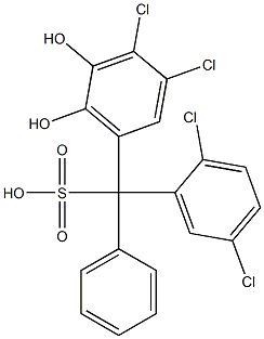 (2,5-Dichlorophenyl)(3,4-dichloro-5,6-dihydroxyphenyl)phenylmethanesulfonic acid 结构式