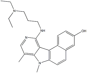 11-(3-Diethylaminopropylamino)-3-hydroxy-7,8-dimethyl-7H-benzo[e]pyrido[4,3-b]indole 结构式