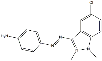 3-[(4-Aminophenyl)azo]-5-chloro-1,2-dimethyl-1H-indazol-2-ium 结构式