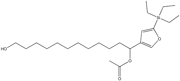 Acetic acid 1-[5-(triethylsilyl)-3-furyl]-12-hydroxydodecyl ester 结构式