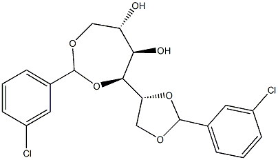 1-O,4-O:5-O,6-O-Bis(3-chlorobenzylidene)-D-glucitol 结构式
