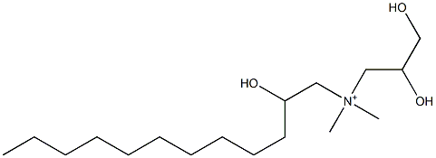 N-(2,3-Dihydroxypropyl)-2-hydroxy-N,N-dimethyl-1-dodecanaminium 结构式