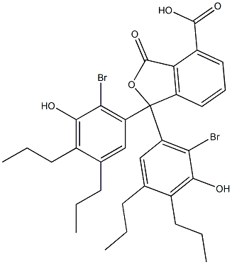 1,1-Bis(6-bromo-5-hydroxy-3,4-dipropylphenyl)-1,3-dihydro-3-oxoisobenzofuran-4-carboxylic acid 结构式