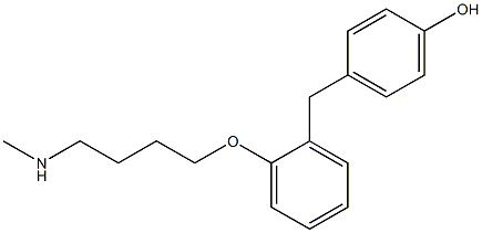 4-[2-(4-Hydroxybenzyl)phenoxy]-N-methylbutan-1-amine 结构式