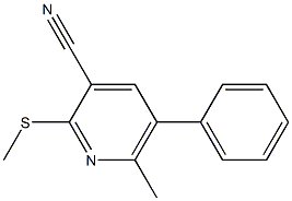 5-Phenyl-6-methyl-2-(methylthio)pyridine-3-carbonitrile 结构式