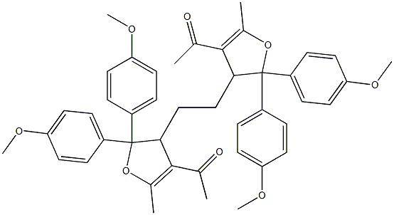 3,3'-(Ethylene)bis[4-acetyl-2,3-dihydro-5-methyl-2,2-bis(4-methoxyphenyl)furan] 结构式