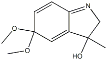 3,5-Dihydro-3-hydroxy-5,5-dimethoxy-3-methyl-2H-indole 结构式