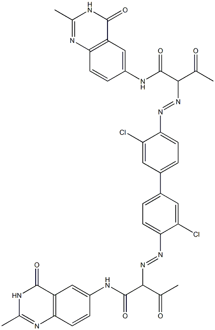 4,4'-Bis[1-[(3,4-dihydro-2-methyl-4-oxoquinazolin-6-yl)amino]-1,3-dioxobutan-2-ylazo]-3,3'-dichlorobiphenyl 结构式