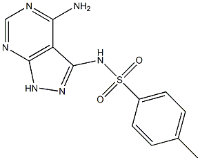 4-Amino-3-(4-methylphenylsulfonylamino)-1H-pyrazolo[3,4-d]pyrimidine 结构式