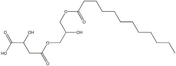 D-Malic acid hydrogen 4-(2-hydroxy-3-dodecanoyloxypropyl) ester 结构式