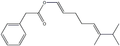 Phenylacetic acid 6,7-dimethyl-1,5-octadienyl ester 结构式