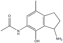 3-Amino-2,3-dihydro-5-acetylamino-7-methyl-1H-inden-4-ol 结构式