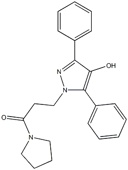 1-(1-Pyrrolidinyl)-3-(4-hydroxy-3,5-diphenyl-1H-pyrazol-1-yl)-1-propanone 结构式