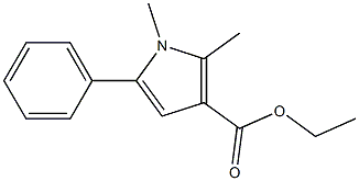 1,2-Dimethyl-5-phenyl-1H-pyrrole-3-carboxylic acid ethyl ester 结构式