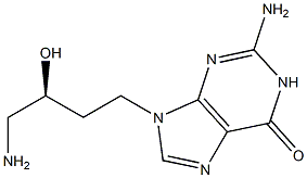 2-Amino-9-[(3S)-4-amino-3-hydroxybutyl]-1,9-dihydro-6H-purin-6-one 结构式