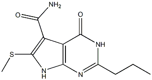 2-Propyl-6-(methylthio)-4-oxo-3,4-dihydro-7H-pyrrolo[2,3-d]pyrimidine-5-carboxamide 结构式