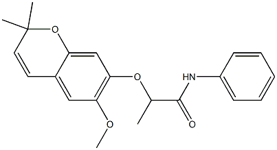 7-[1-[(Phenylamino)carbonyl]ethyloxy]-2,2-dimethyl-6-methoxy-2H-1-benzopyran 结构式
