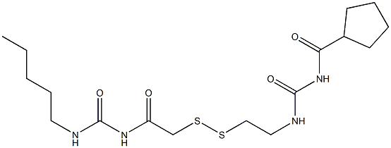 1-(Cyclopentylcarbonyl)-3-[2-[[(3-pentylureido)carbonylmethyl]dithio]ethyl]urea 结构式