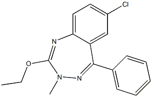 2-Ethoxy-3-methyl-5-phenyl-7-chloro-3H-1,3,4-benzotriazepine 结构式
