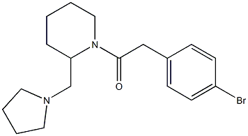 1-[(4-Bromophenyl)acetyl]-2-(1-pyrrolidinylmethyl)piperidine 结构式