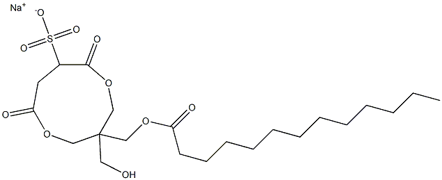 1-(Tridecanoyloxymethyl)-1-(hydroxymethyl)-4,7-dioxo-3,8-dioxacyclononane-6-sulfonic acid sodium salt 结构式