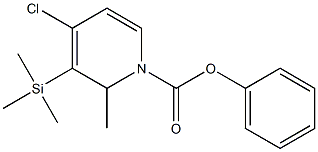 4-Chloro-1,2-dihydro-2-methyl-3-(trimethylsilyl)pyridine-1-carboxylic acid phenyl ester 结构式