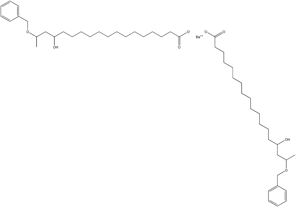 Bis(17-benzyloxy-15-hydroxystearic acid)barium salt 结构式