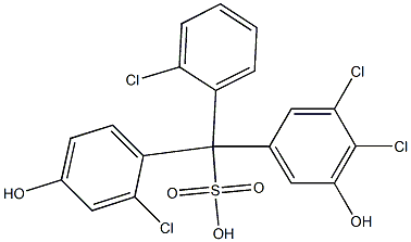 (2-Chlorophenyl)(2-chloro-4-hydroxyphenyl)(3,4-dichloro-5-hydroxyphenyl)methanesulfonic acid 结构式